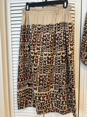 Unique Set -Maxi Skirt and Blouse with Butterfly Print